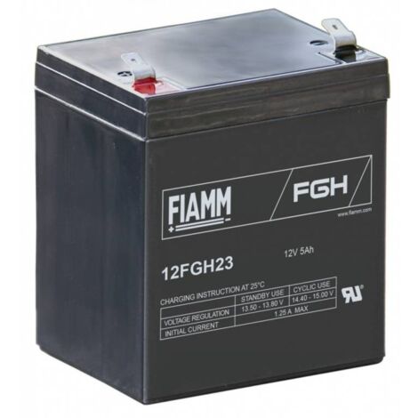 Batteria al piombo ermetica 12V 5Ah con faston 6,35mm - Fiamm 12FGH23