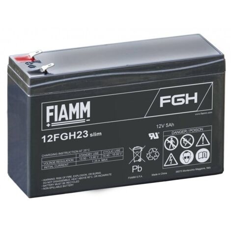 Batteria al piombo ermetica 12V 5Ah slim - Fiamm 12FGH23 SLIM