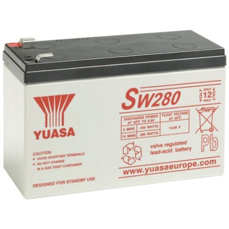 Batteria al piombo ermetica 12V 7Ah con faston 6,35mm - Yuasa SW280