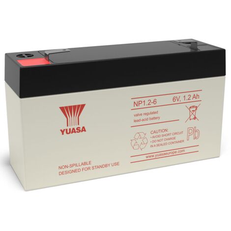 Batteria al piombo ermetica 6V 1,2Ah - Yuasa NP1.2-6