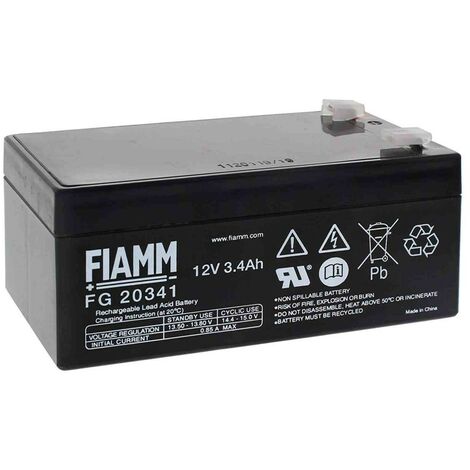 Batteria al piombo Fiamm, 12V, 3.4Ah, 134 x 67 x 67mm, -20  +50°C
