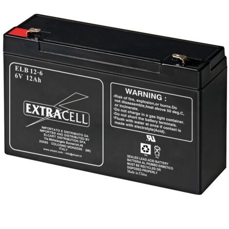 Batteria al piombo ricaricabile 6V 12Ah terminale faston MKC 491460203