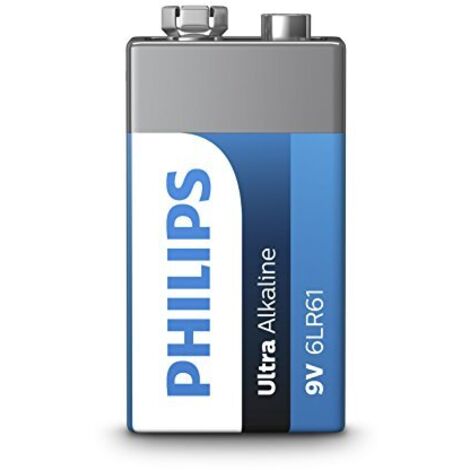 Batteria alcalina philips 6lr61e1b/10/ 9v