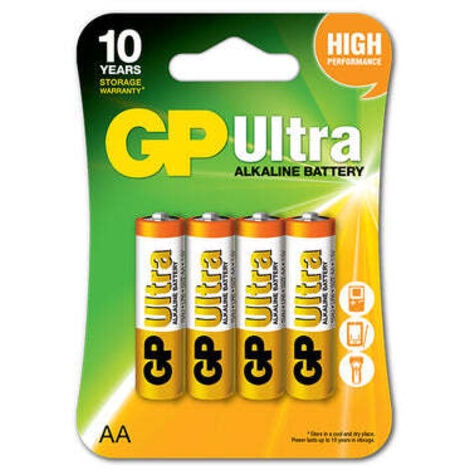 BATTERIA ALCALINE ULTRA AA LR6 1,5V 4 PEZZI - GP15AU-U4