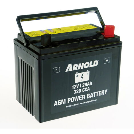 Batteria AZ108/AGM U1R-320 SLA per trattorino rasaerba, + terminale destro Arnold