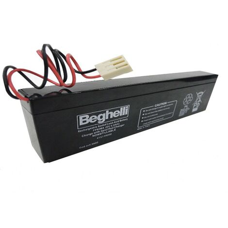 Batteria Beghelli PB 6V 4Ah versione Slim Cablaggio incluso 8800