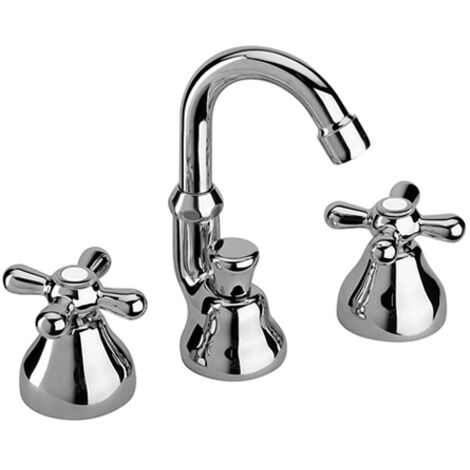 Batteria bidet 3 fori con bocca orientabile Paini Liberty 17CR314  Cromo