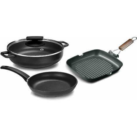 Batteria di Pentole 4 Pezzi in Alluminio Pressofuso Antiaderente Olympia Supreme
