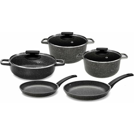 Batteria di Pentole 8 Pezzi in Alluminio Pressofuso Antiaderente Olympia Hard Cook