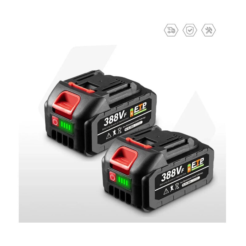 Image of Batteria di ricambio per batteria al litio per utensili elettrici a batteria da 18 v con display led e caricabatterie - 1 pacco