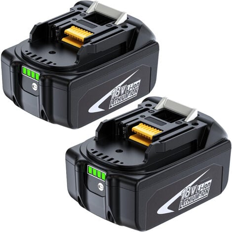BLEOSAN Batteria di ricambio per Makita 18V 6.0Ah, 2 pezzi, batteria di ricambio Makita 18V BL1860B BL1820B 1830B 1840B 1850B, compatibile con gli strumenti Makita 18V si adatta al caricabatterie originale Ma