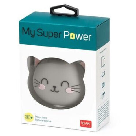Batteria esterna Legami My Super Power Kitty 4800 mAh Grigia e rosa