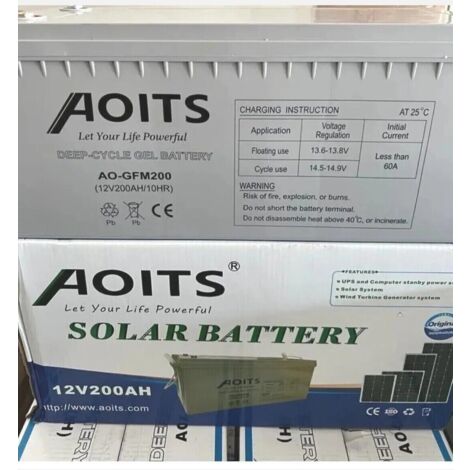 BATTERIA GEL 200AH 12V FOTOVOLTAICO PANNELLI ENERGIA SOLARE NAUTICA CAMPER CASA