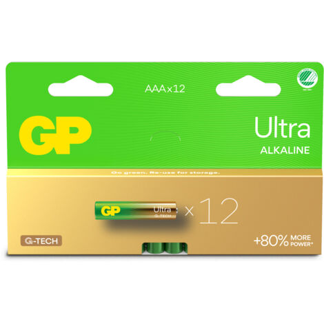 Batteria GP ultra alcalina AAA, 24AU/LR03, pacco da 12