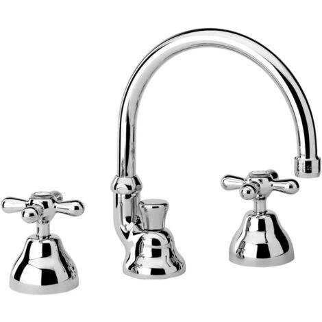 PAINI FRANCE Batteria lavabo 3 fori con bocca orientabile Paini Liberty 17CR214 Cromo
