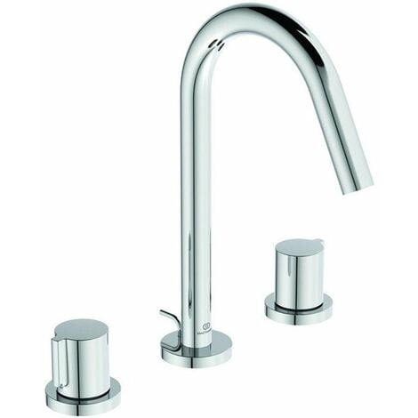 Diamond Batteria lavabo 3 fori con saltarello - Nickel Lucido