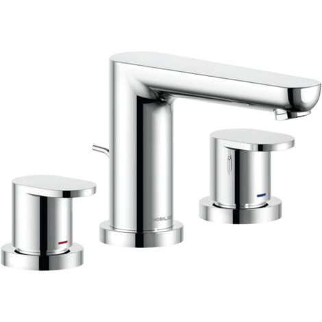 Batteria lavabo 3 fori Nobili serie ABC AB87211/1CR Cromato - Ottone