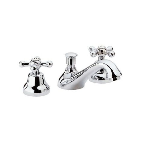 Batteria lavabo 3 fori remer stile retro serie liberty bianca opaca