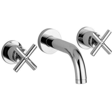 Batteria lavabo ad incasso 3 fori Paffoni serie Quattro QTV003CR Cromato - Ottone