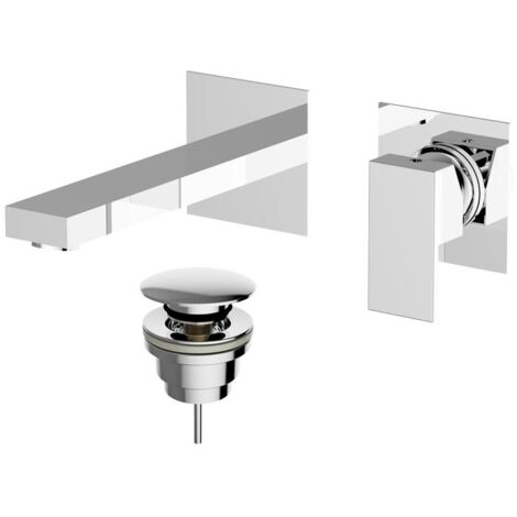 BATTERIA LAVABO INCASSO A PARETE PILLAR - C/scarico Click Clack