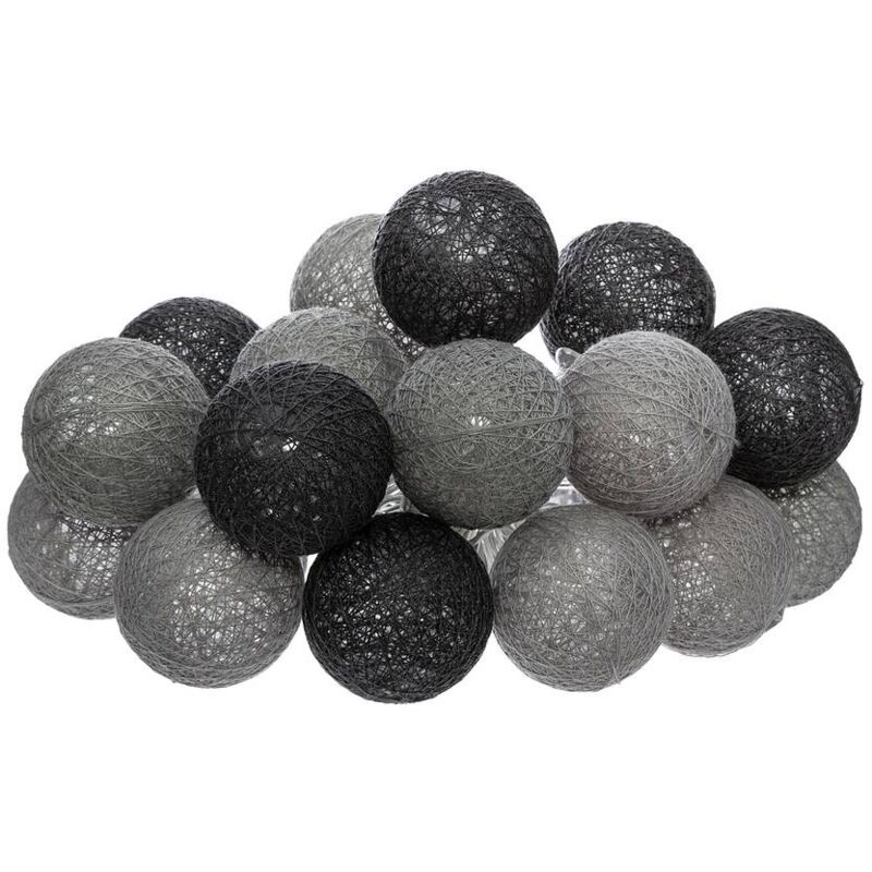 Image of Atmosphera - Batteria led String 16 Balls - Gris antracite / gris créateur d'intérieur - Gris antracite / gris