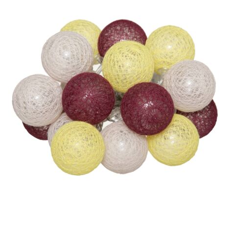 Batteria LED String 16 Balls - Bordeaux / jaune - Atmosphera créateur d'intérieur