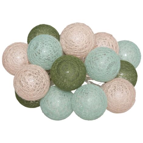 Batteria LED String 16 Balls - Kaki / vert lagon - Atmosphera créateur d'intérieur