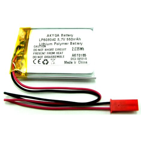 BATTERIA Li-Poly 550mAh 3.7V JST-2 PIN