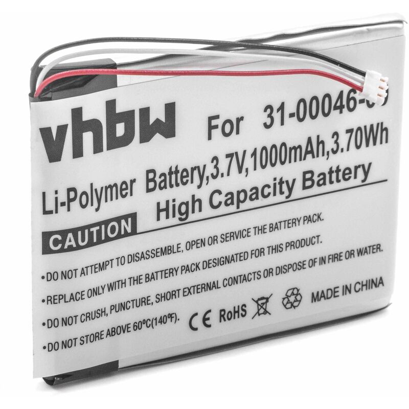 Image of vhbw batteria compatibile con Garmin Dash Cam 20 fotocamera digitale DSLR (1000mAh, 3,7V, Li-Poly)