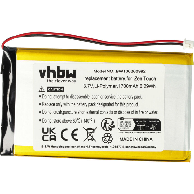 Image of Batteria litio-polimeri compatibile con Creative Zen jukebox touch 20GB 40GB 20 40 gb