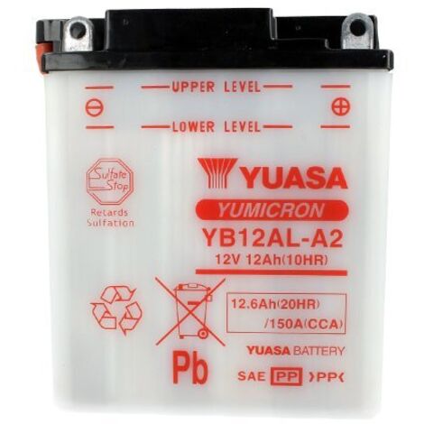 BATTERIA MOTO YUASA YB12AL-A2 12V 12.6AH 150A