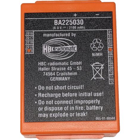 BATTERIA ORIGINALE HBC BA225031 6V 2100mAh