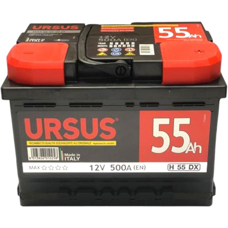 Image of Ursus - Batteria per auto 12V pronta all'uso 55ah