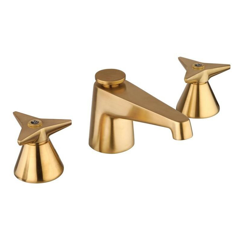

Mamoli Rubinetteria - Mezclador de lavabo con 3 orificios Mamoli Gio Ponti 4510 | Latón cepillado