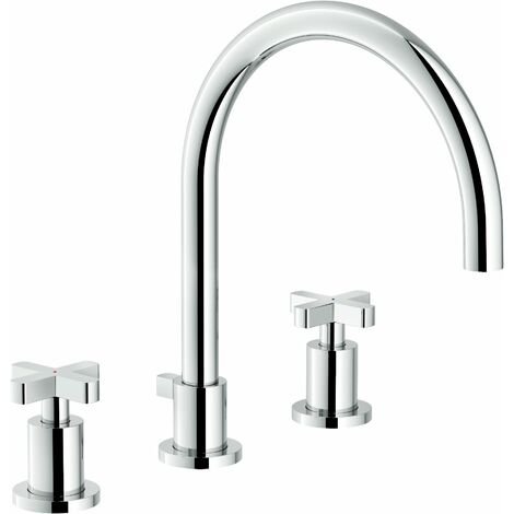 Batteria per lavabo con bocca lunga Nobili serie Lira LR116211/5CR  Cromato - Ottone