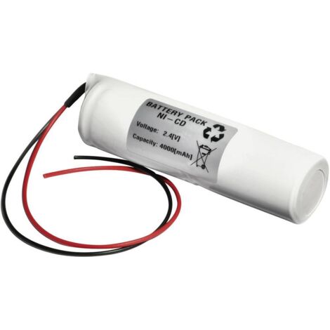 Batteria per luci di emergenza Emmerich 24D4000S con cavo 2.4 V 4000 mAh