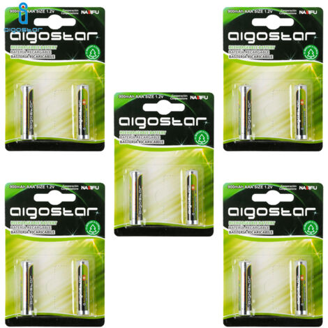 Batteria Ricaricabile Aigostar 1,2V AAA Ministilo 900mAH confezione da 2 pile