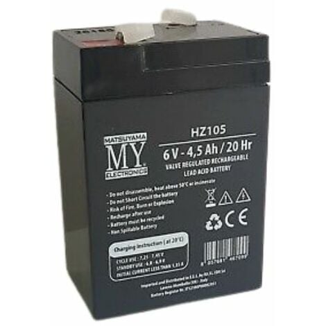 Batteria Ricaricabile al Piombo 6V 4.5A 20Hr - Matsuyama My Electronics