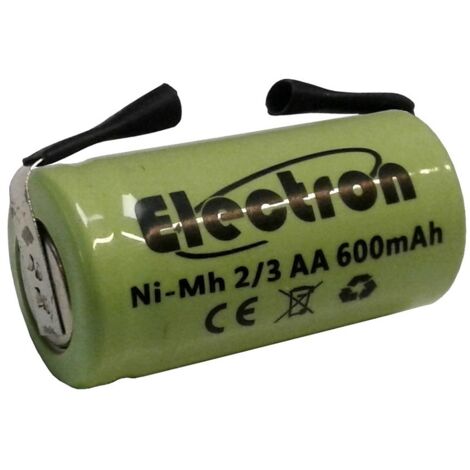 Batteria ricaricabile Ni-Mh 2/3AA 1,2V 600mAh con linguette a saldare