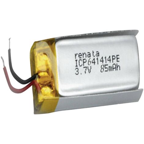 Batteria ricaricabile speciale Prismatica con cavo LiPo Renata ICP641414PE 3.7 V 85 mAh