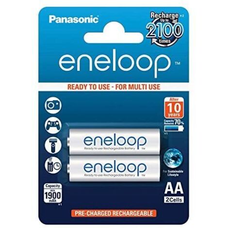 BATTERIA ricaricabile stilo Panasonic ENELOOP NIMH 1900 mAh 2pz