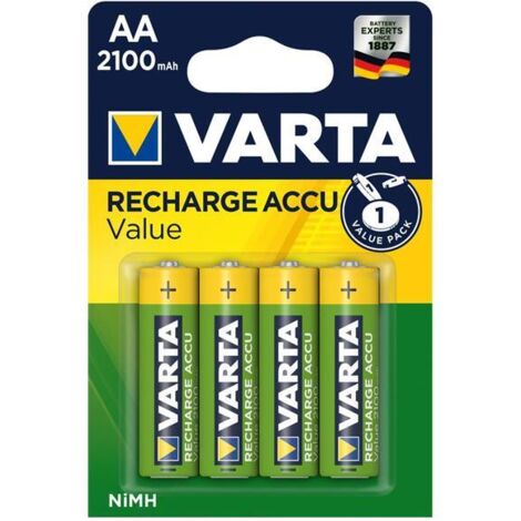 Batteria ricaricabile Varta accumulatore aa - lr06 2100ma blister 4 unità ø14,5x50,5mm