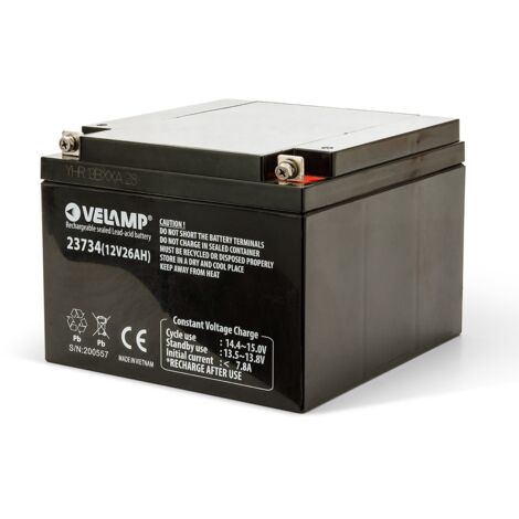 Batteria ricaricabile velamp al piombo 12v 26ah - 23734