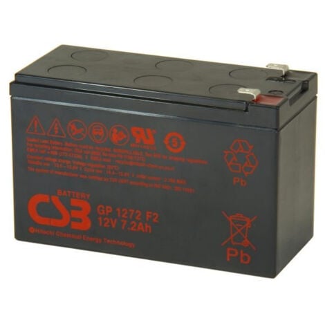 CSB BATTERY Batteria Sai UPS 12v 7.2 Ah Sigillata CSB GP1272, consigliata per SAIS Lapara, oltre 260 cicli di carica