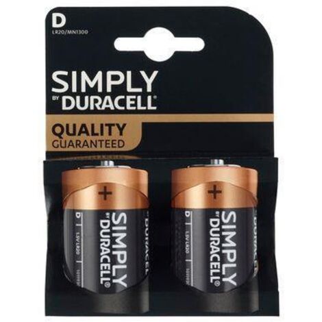 Batteria simply torcia d 1,5 v 1,5v - pz.2 DURACELL