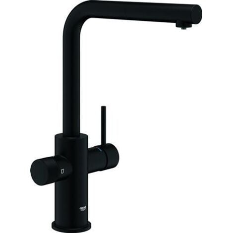 Batteria SPT GROHE Blue Pure Minta 30590 L con uscita laterale, azb. Mous. nero phantom