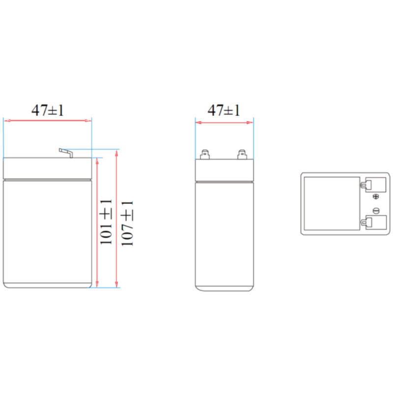 Batterie rechargeable au plomb 4V 4Ah - VELAMP - 23719 Batterie rechargeable au plomb 4V 4Ah - VELAMP - 23719