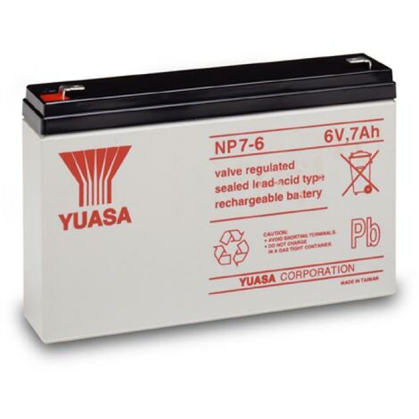 YUASA NP1.2-6 Batteria al Piombo VRLA 6V 1.2Ah (Faston 187 - 4,8mm