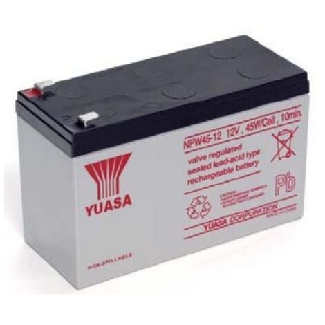 Batteria YUASA NPW45-12 VRLA al Piombo-Acido 12V 8,5Ah per UPS con terminal Faston 250 6,30 mm