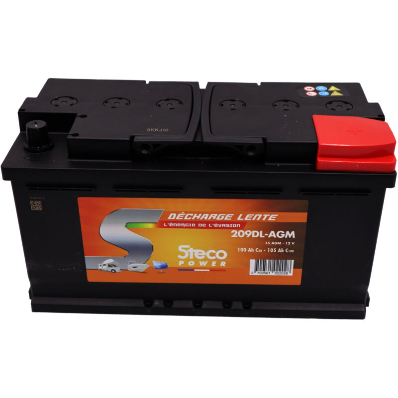 Stecopower - Batterie 100 ah (20h) - 105 ah (100h) 354x175x190 209dl-agm